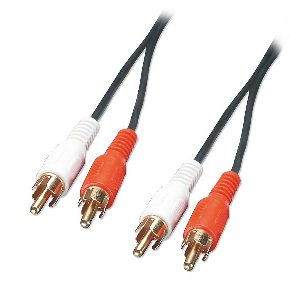 Lindy Stereo Audio Cable, 2m cavo audio 2 x RCA Nero