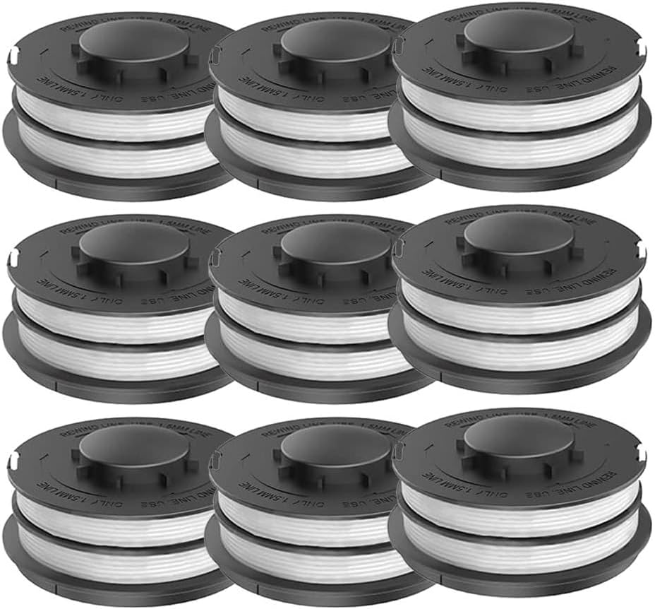 YUETTYY 3/6/9 Pack Replacement Grass Trimmer Thread Spool Line for ALDI GLR 450/1 450/2 450/3 450/4 450/5 Grass Trimmer Spool & Line Accessory,Double Autofeed SpoolsTrimmer Refills (9 PCS)