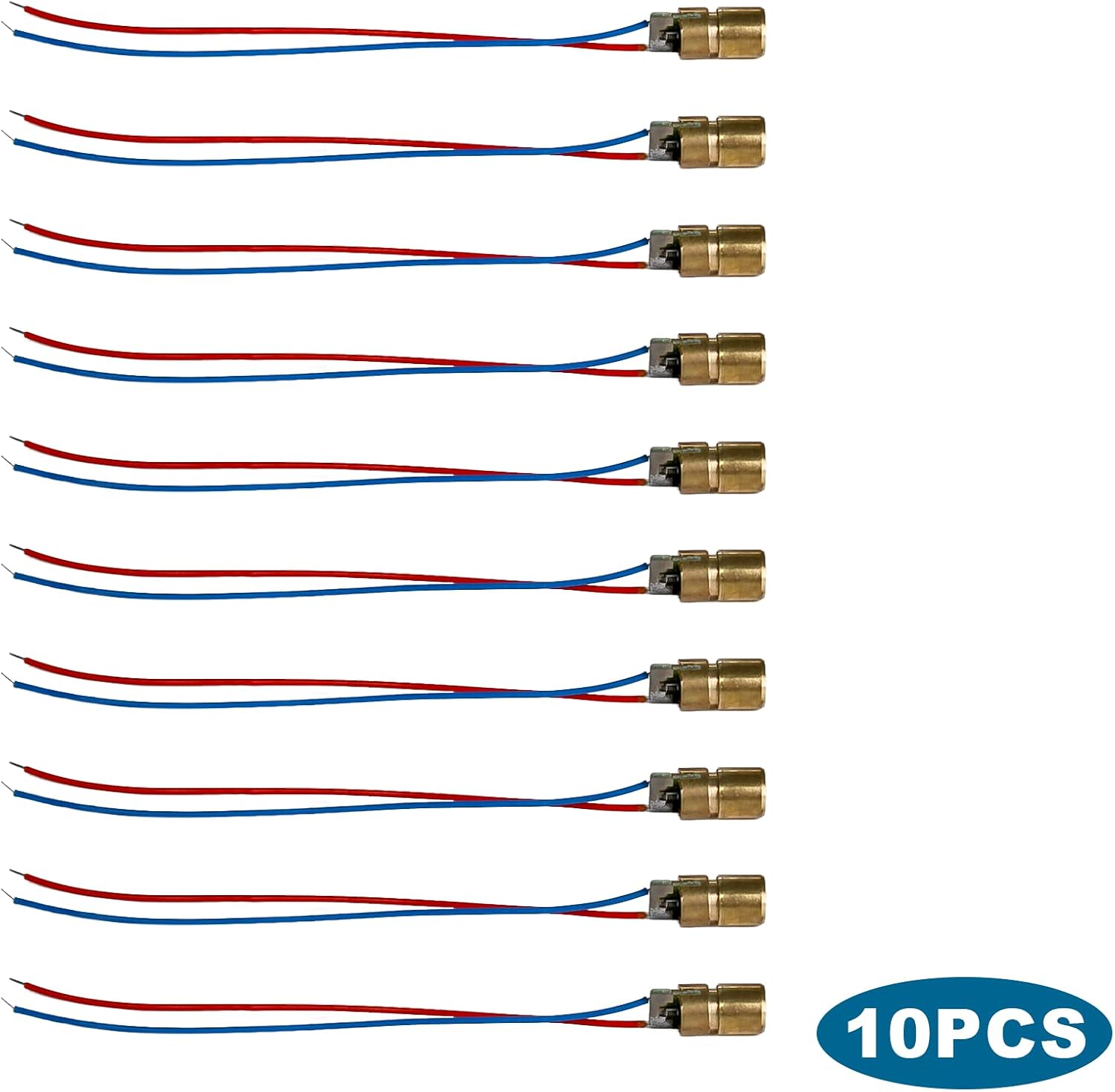10Pcs Mini 650nm 5mW 5V Laser Diode, 6mm for Arduino DIY Projects