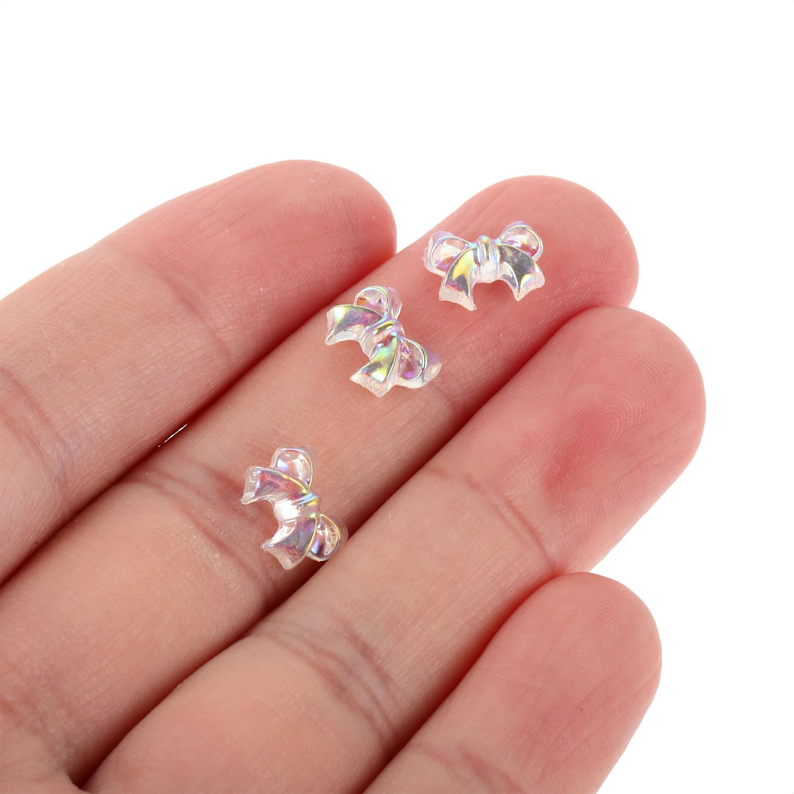 Tofficu 800 Piezas Dijes de Uñas Lazo de Resina 3d Fáciles de Aplicar para Decoración DIY en Estilo Diario Casa, Accesorios Adorables para Uñas de Chicas y Adolescentes