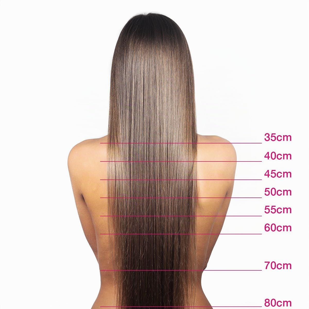 Clip In Extensions Echthaar 7tlg SET - 80cm in #2 Dunkelbraun 7 teiliges Haarteil für komplette Haarverlängerung - Hochwertige dunkelbraune 100% Remy Echthaar Clip-In Extension GlamXtensions