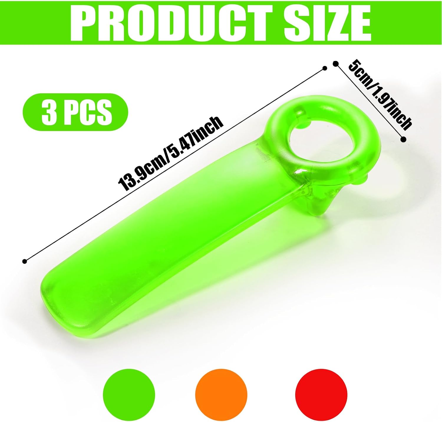 3pcs Jar Openers, Manual Can Lid Opener Jar Opener Tool Can Opener for Jar Key for Elderly Women Children Weak Hands (Orange, Green, Red)