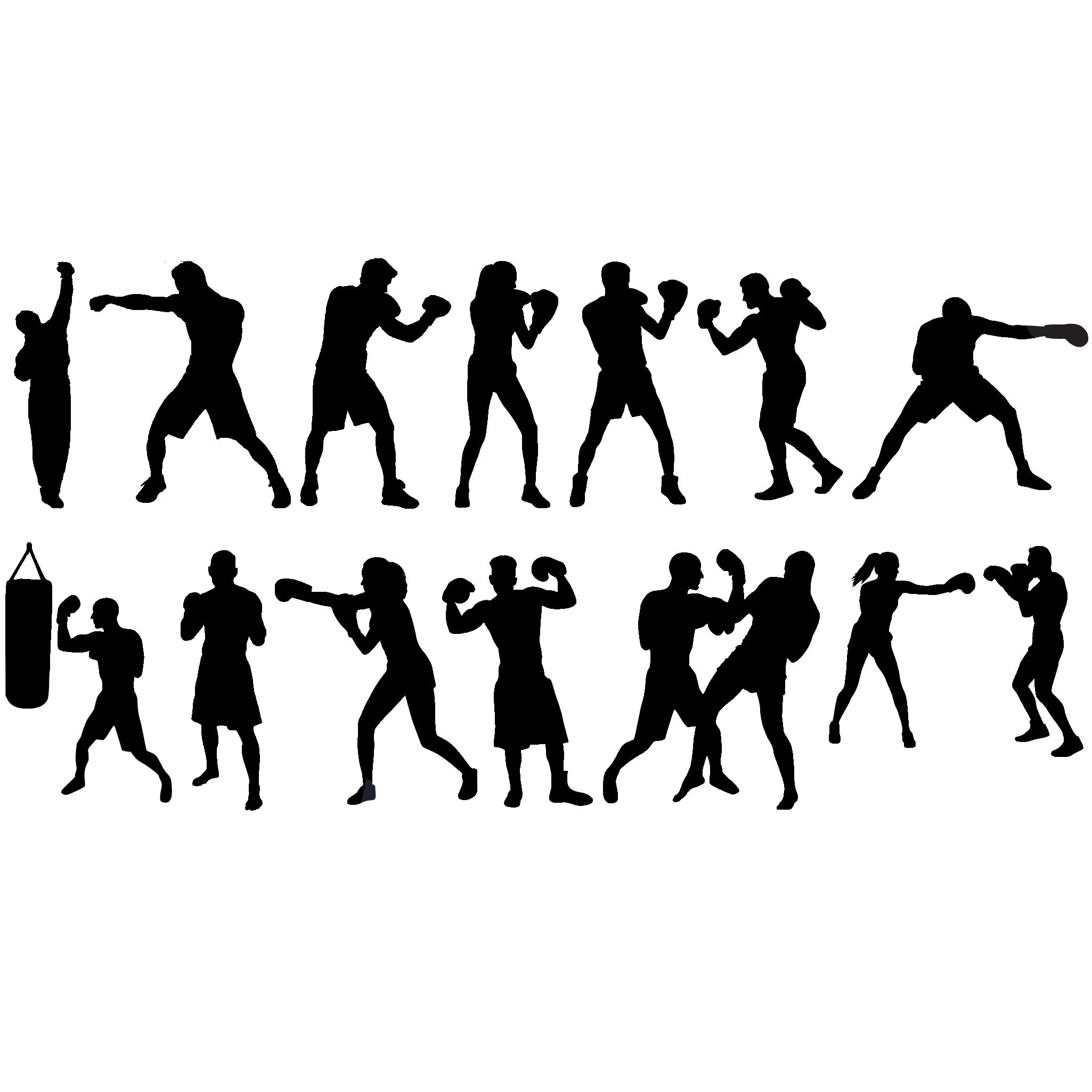Hatcherabilia Black Pack Of 14 Boxing Stickers - Fun Gifts - Laptop Stickers - Scrapbook Stickers - Car Stickers - Water Bottle Stickers - Stickers For Party Bags - Small Stickers (Small Pack, )