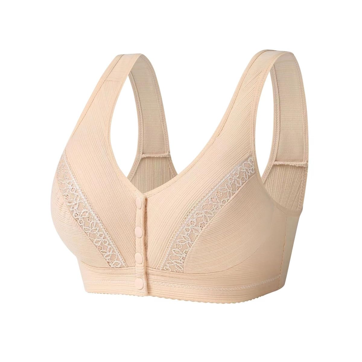 Trssorm Mastectomy Post-surgery Bra with Pocket for Silicone Breast Form Front Closure Cotton