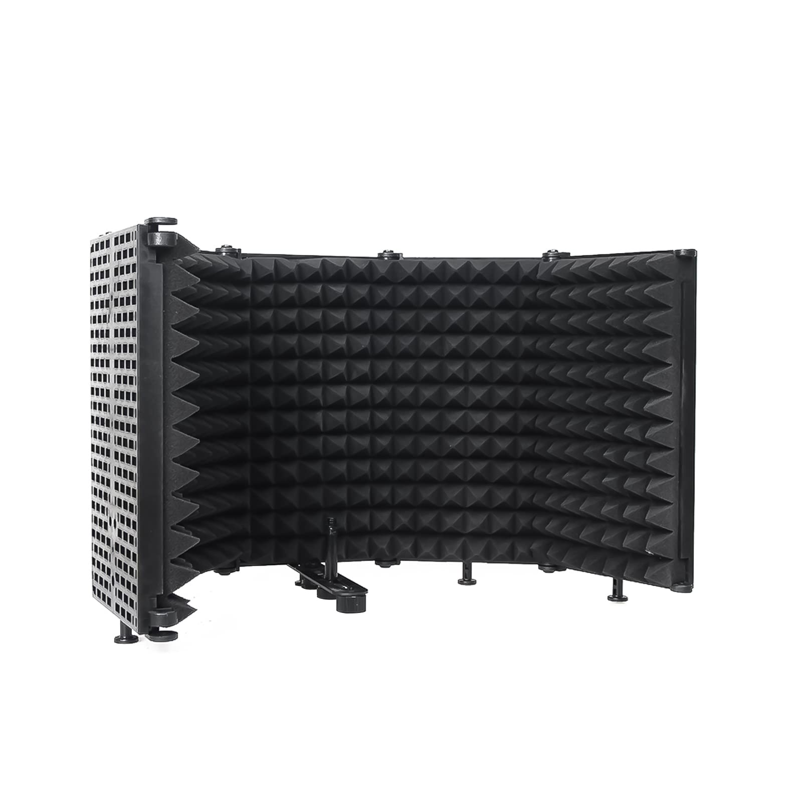 Panel de aislamiento de micrófono plegable de 5 capas, filtro de aislamiento acústico, filtro pop de espuma absorbente, reflector de espuma para dispositivos de grabación de condensador de micrófono.