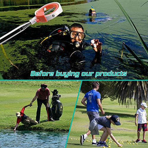 Golf Ball Retriever, Golf Ball Retriever Telescopic For Water With Spring Release-Ready Head, Ball Retriever Tool Golf With Locking Clip, Grabber Tool, Golf Accessories Golf Gift For Men (Orange,9Ft) #TOP5