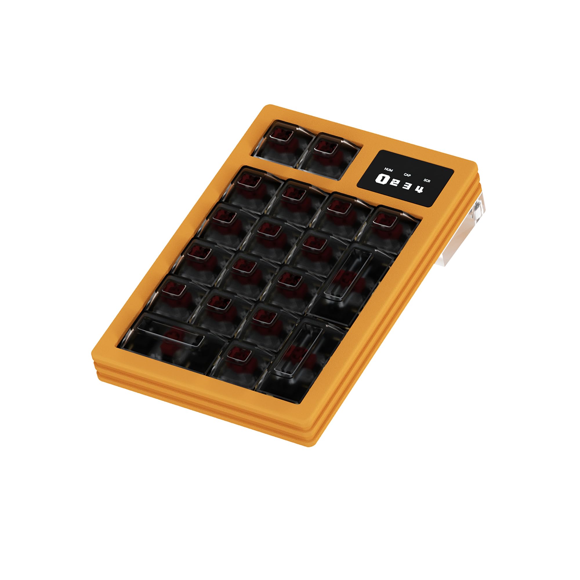 VIA Pavé numérique programmable, pavé numérique macro mécanique filaire USB, pavé numérique portable à 19 touches avec rétroéclairage RVB, alliage d'aluminium avec bouton (jaune)