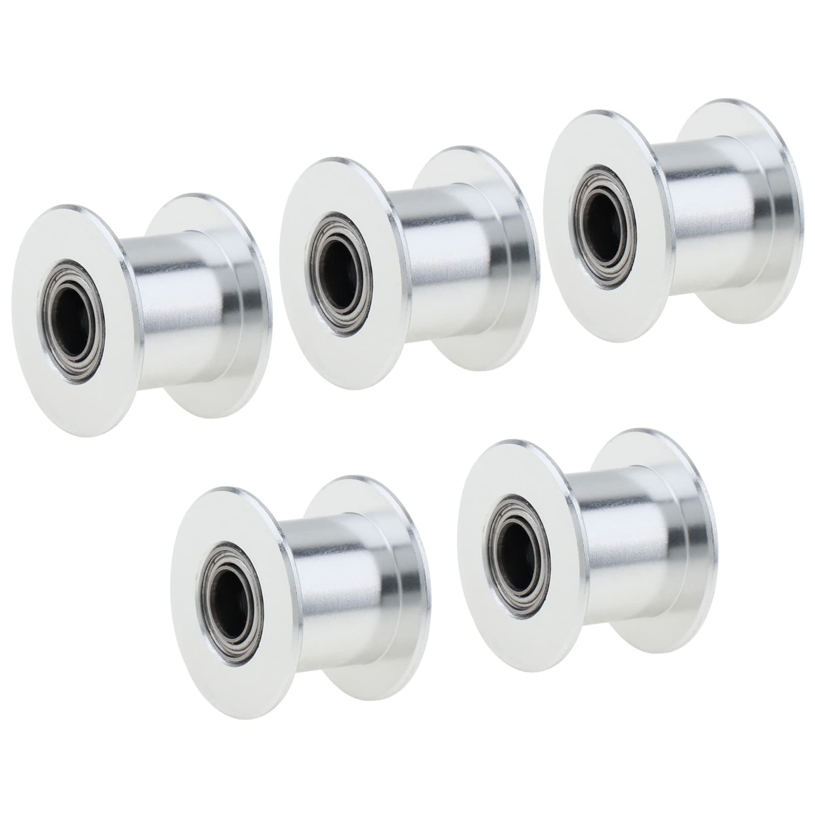 DiGiYes GT2 Timing Belt Idler Pulley 20 Toothless 5mm Bore 10mm Width Timing Belt Idler Pulley Wheel for 3D Printer