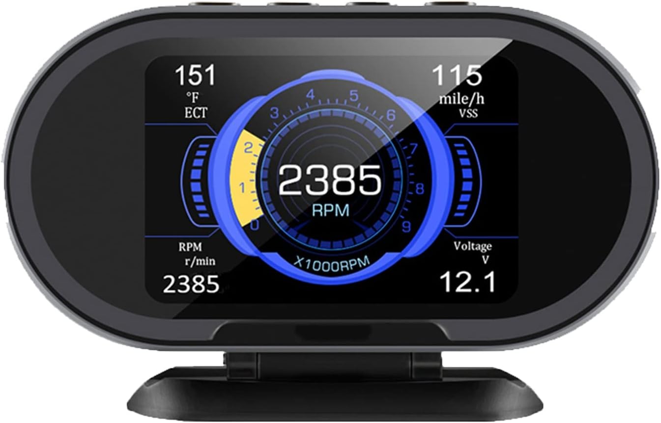 TSUSF KW206 OBD2 Car On-Board Computer Display showing RPM, speed, temperature, and voltage