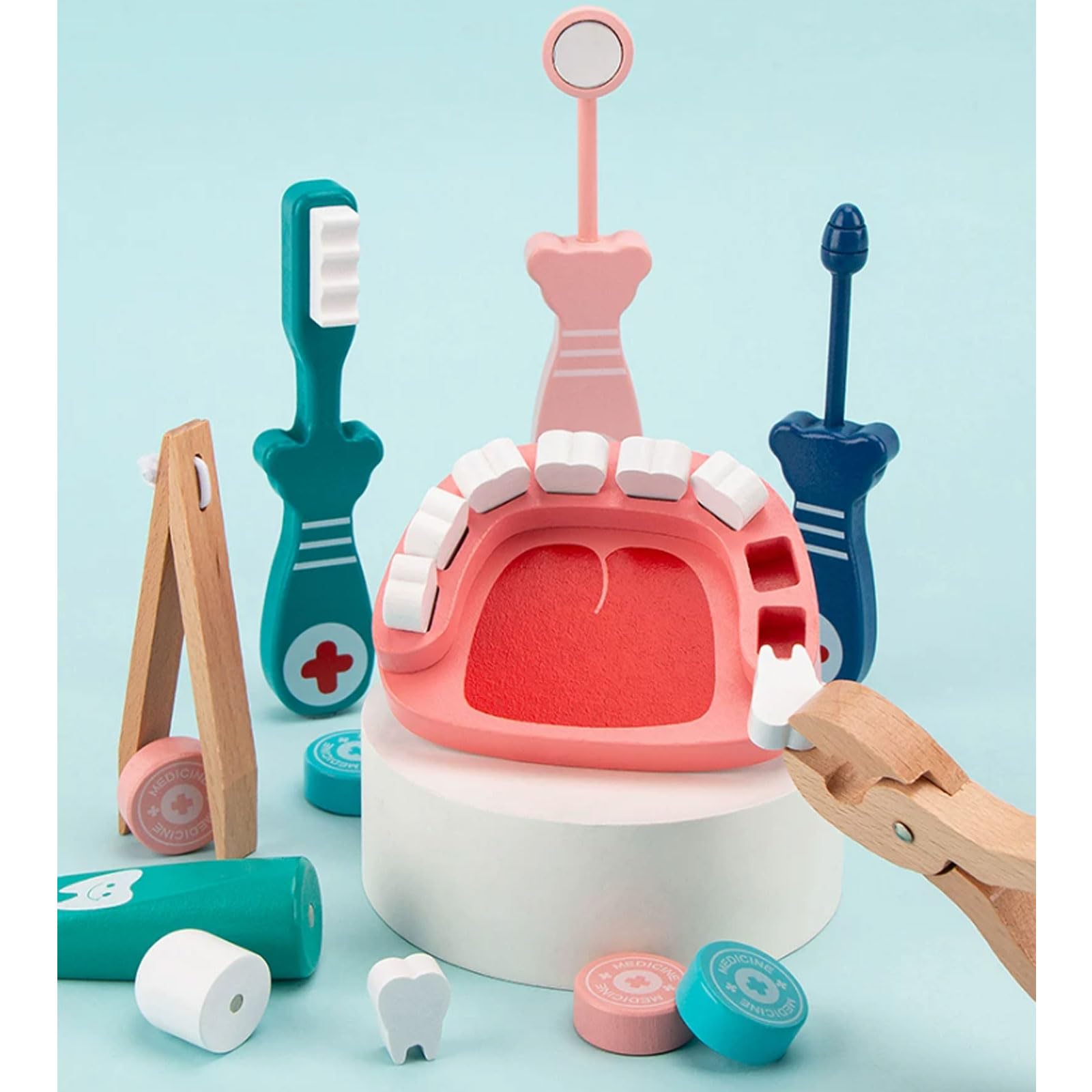 Jeu Docteur Bois Montessori Enfants, kit médical Jeu