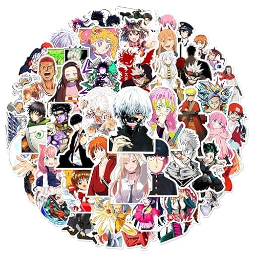 Pegatinas de Anime Mixed 50 Uds para maleta, monopatín, ordenador portátil, botellas de agua, coche, adolescentes, niños y niñas, pegatina impermeable | Ya disponible en tu tienda friki favorita! En mundofriki.es!