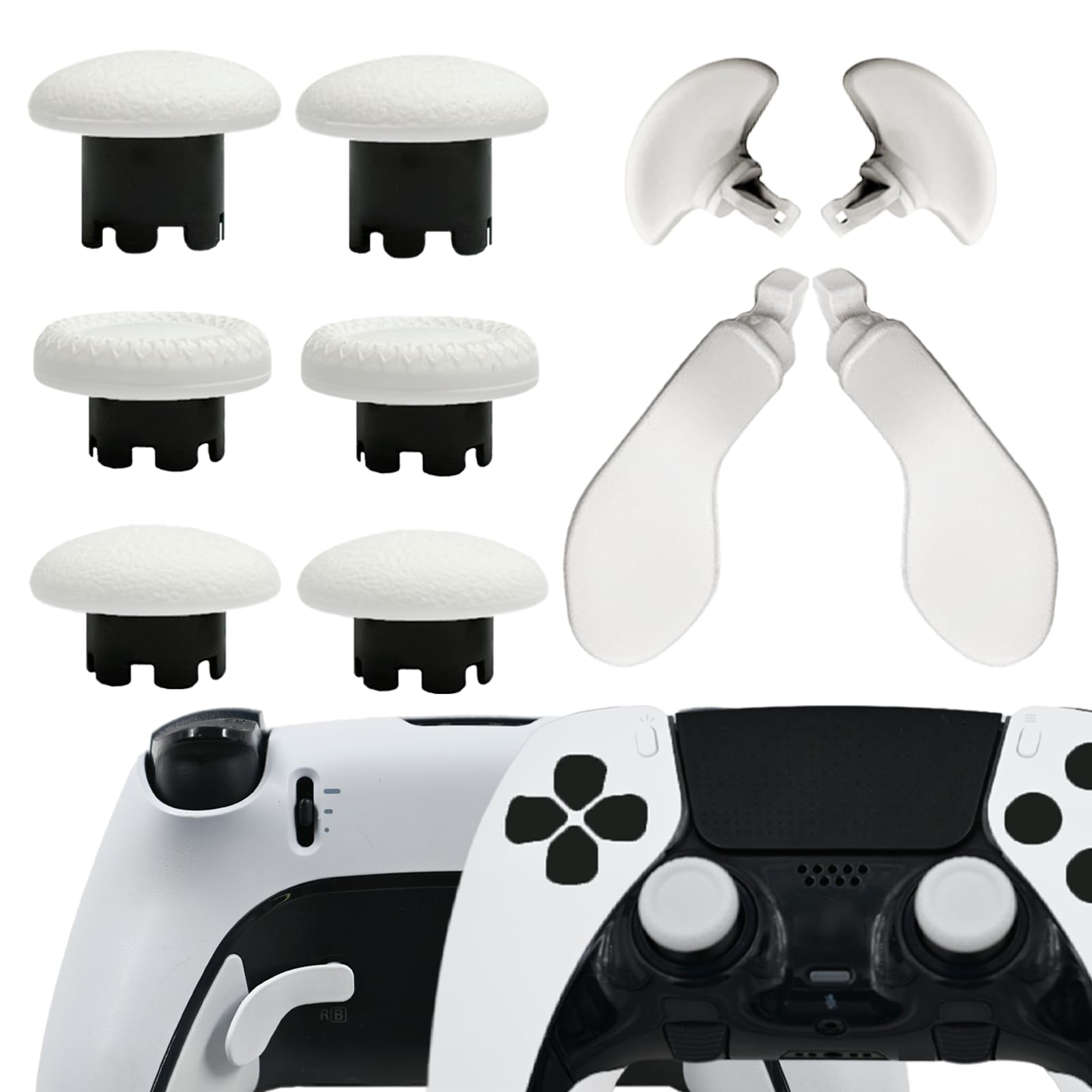 10 Pack Metal Thumbsticks Replacement for PS5 Dualsense Edge Controller 4 Metallic Back Paddles Triggers Buttons Repair Parts
