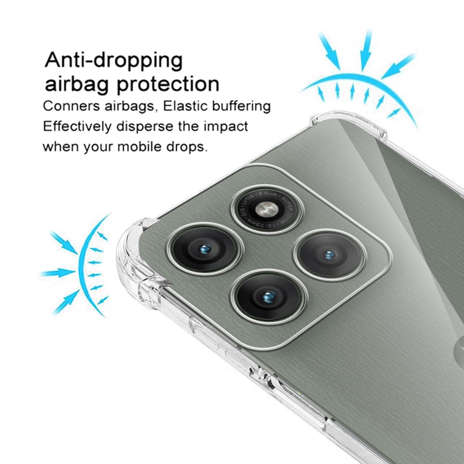 Lustre Back Cover Transparent Case Compatible with Motorola Moto G57 Power /G67 Power | Slim Soft TPU Case, Anti-Scratch Cover with Four-Corner Protection Raised Camera Guard — Amazon image 5