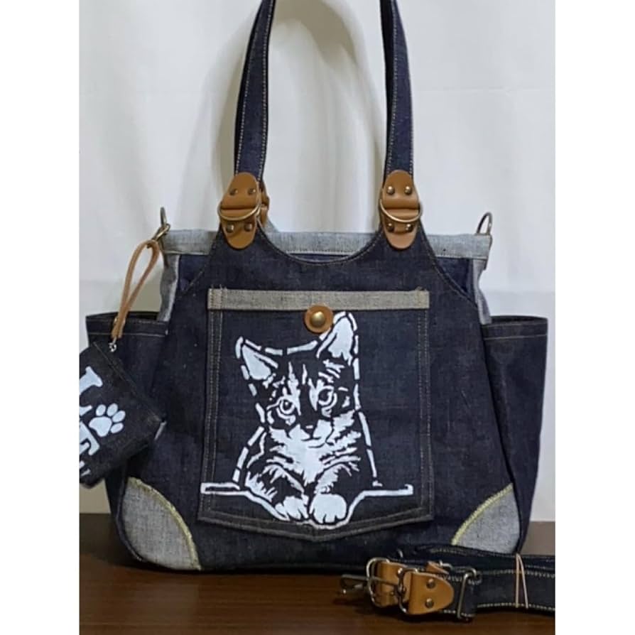 Amazon.co.jp: 岡山デニムタイタハチワレ猫リュック対応4way