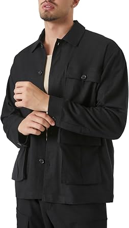 Forever 21 Mens Long-sleeve Cargo Shacket