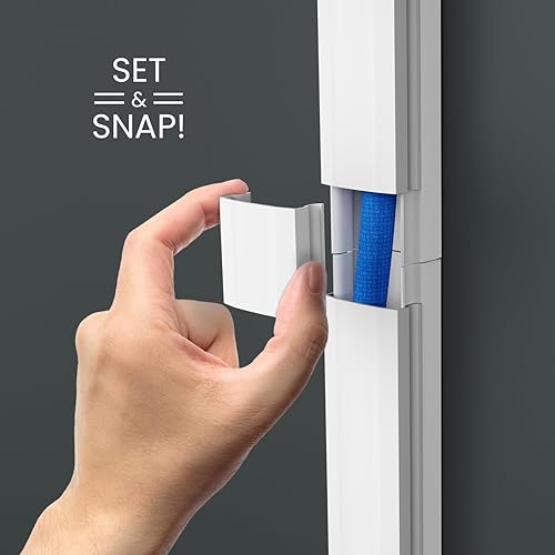 Miniatura 7 de EVEO Ocultador de cables  Un cable oculto de 300 pulgadas, cubierta de cable de pared, corrector de cables, ocultadores de cables para TV en la