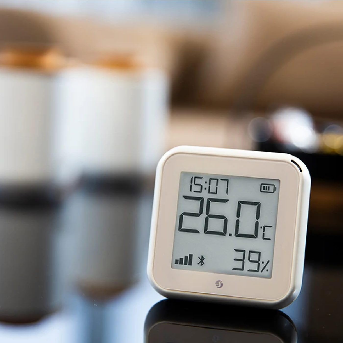 Shelly H&T Gen 3 Ivory | 2er Pack |Wi-Fi und Bluetooth Temperatur&Luftfeuchtigkeitssensor | Hausautomation | Kein Hub erforderlich | Lange Batterielebensdauer | Wandmontierbar