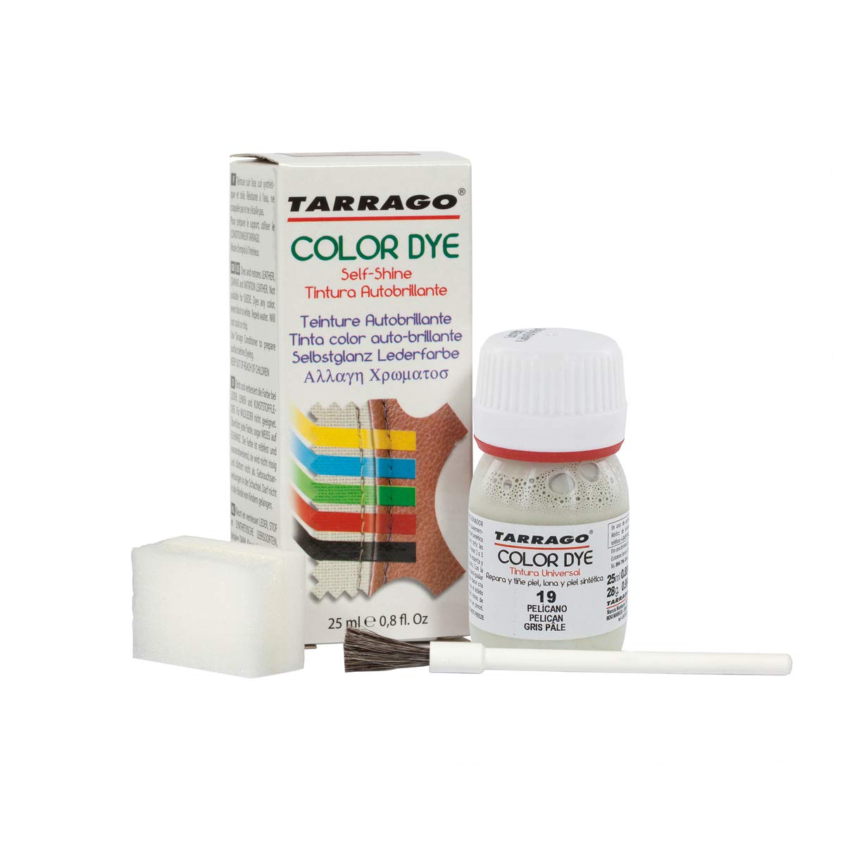 Tinte para Zapatos y Bolsos de Cuero y Textil con Esponja y Brocha | Cubre Rozaduras y Desgastes del Calzado | Gama de 90 colores — view 82