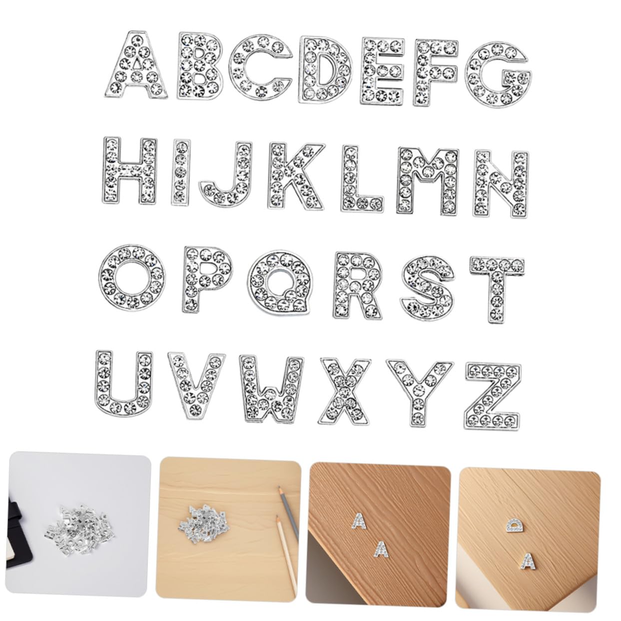 Dijes de Letras Diamante de Imitación para Pulseras DIY 130 Piezas