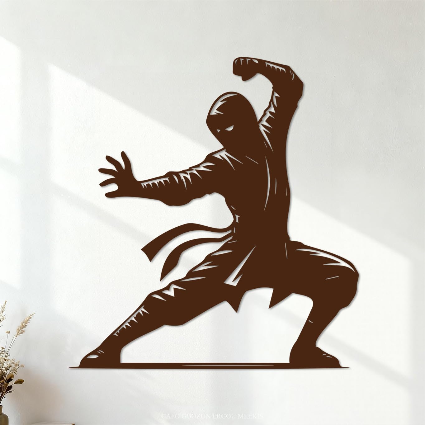 Ninja Silhouette Wall Stickers 42x45.2cm Window Decals Coffee