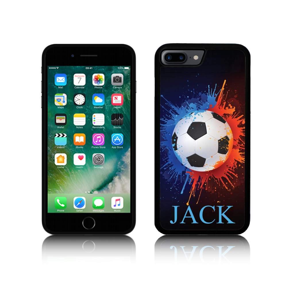Jackster Trading Ltd Personalised 'Football Paint Splat with NAME' Silicone TPU Case for all Apple IPHONES (iPhone 5/5S, BLACK)