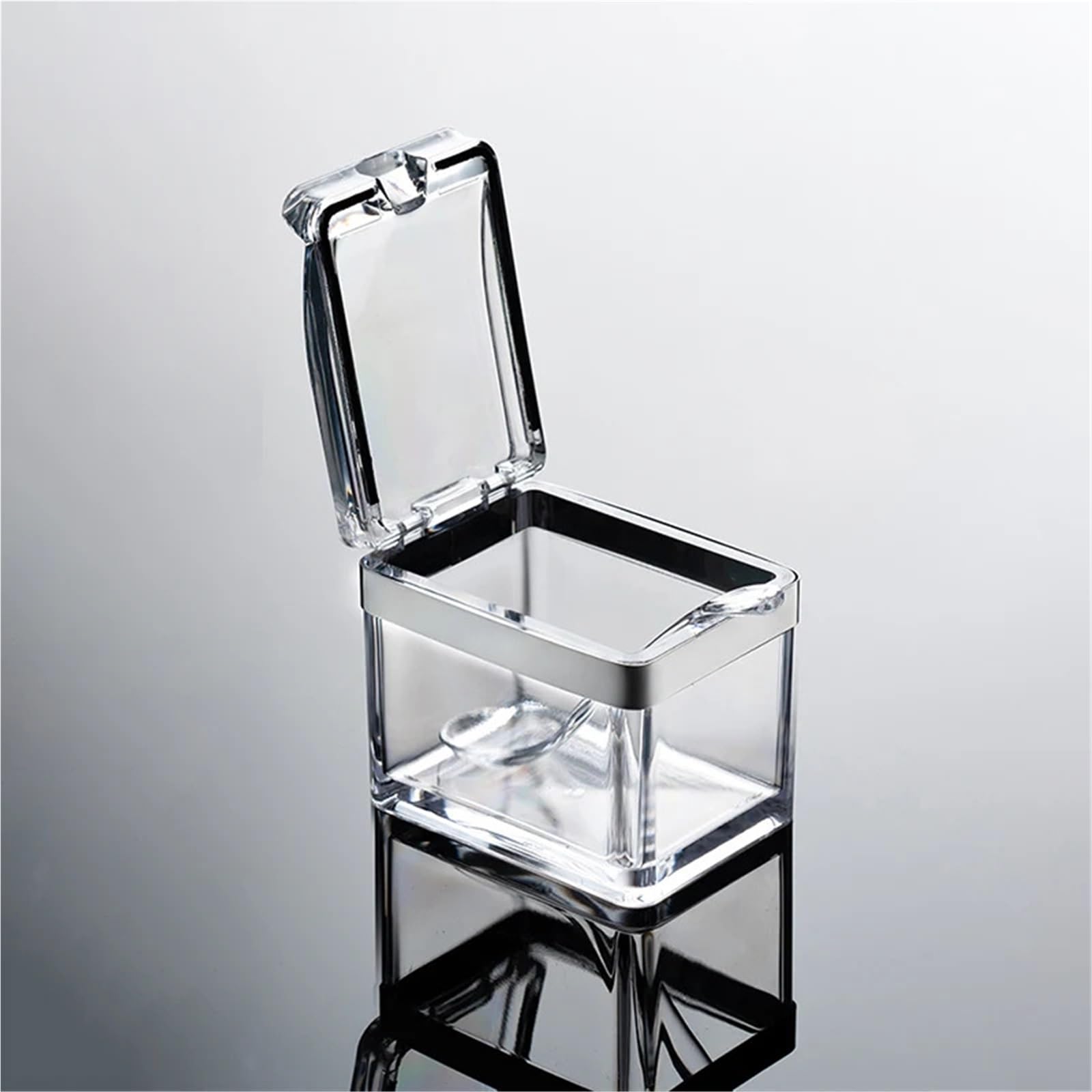 GewüRzbox Gewürzbox, Set mit 4 Kristall-Gewürz-Aufbewahrungsbehältern mit Löffel, durchsichtigem Gewürzregal, Gewürztöpfen for Pfeffergewürze FüR GewüRze Zucker Salz Pfeffer