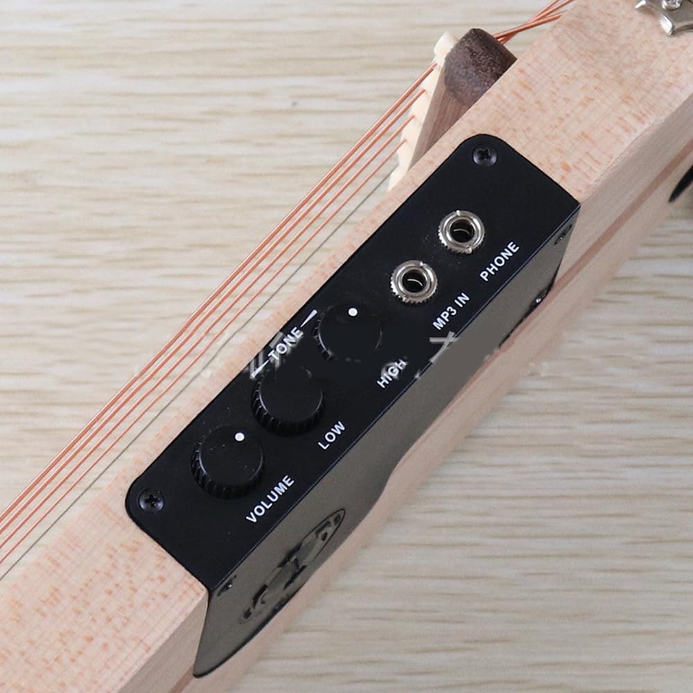 Chitarra acustica portatile da 34 pollici, pieghevole, per performance e turismo, pratica silenziosa, in legno d'acero, prestazioni professionali, facile da usare