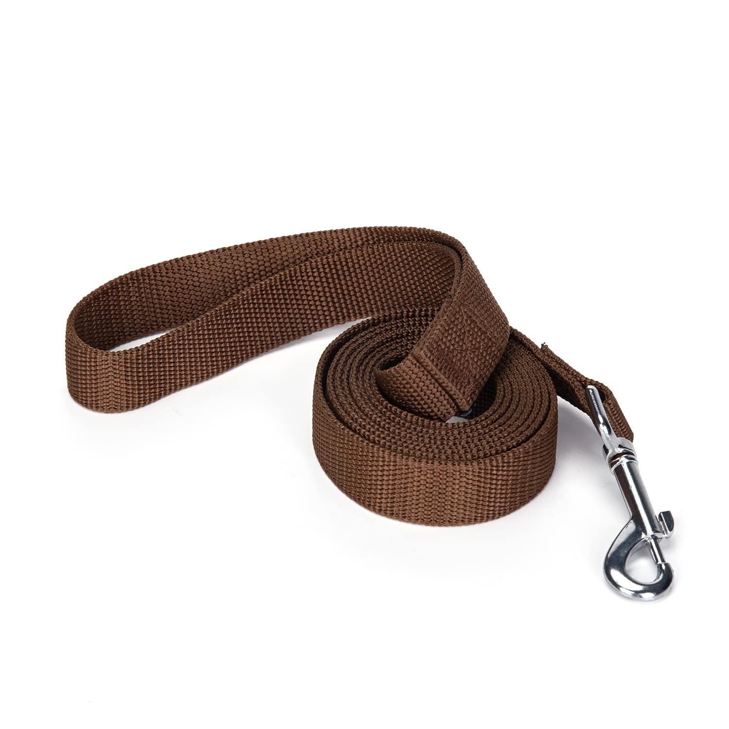 Siumouhoi Strong Durable Nylon Dog Training Leash, 1 Inch Wide Traction Rope, 6 ft 10ft 15ft Long, for Small and Medium Dog (Brown, 6 Feet)
