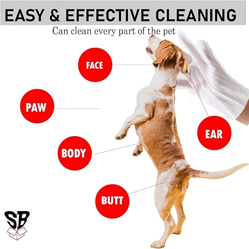 Miniatura 3 de SOMEBOXES Guantes de Limpieza para Mascotas Antiinflamatorios Sin enjuague. Limpieza de todas las partes de tu mascota en situaciones inusuales.