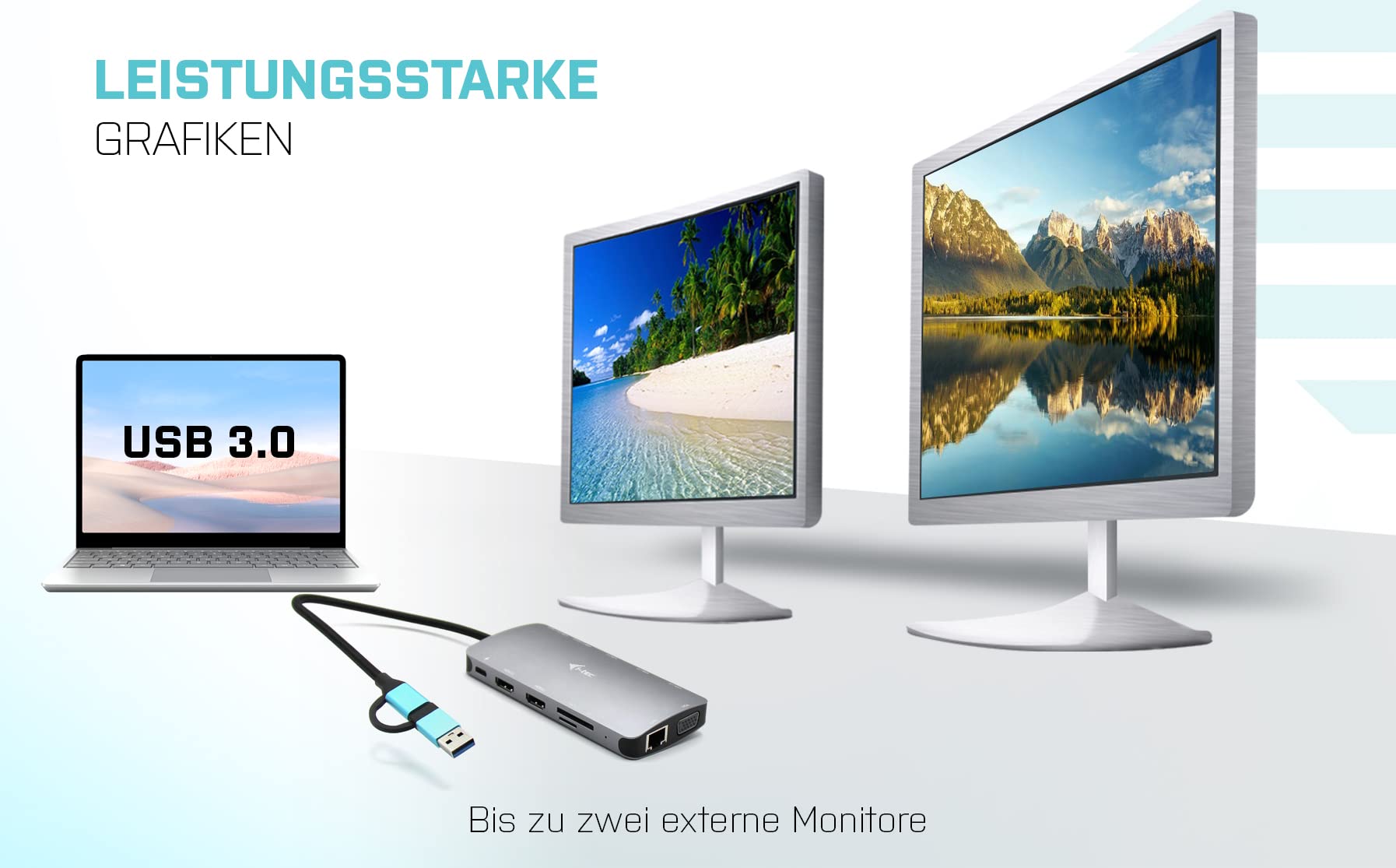 I-TEC USB-C Metal Nano Dock 2xHDMI 1xVGA 1xSD Cardreader 1xmicroSD Cardreader 1xGLAN 3xUSB 2.0 1xUSB 3.2 1xUSB-C3.2Data 1xUSB-C PD