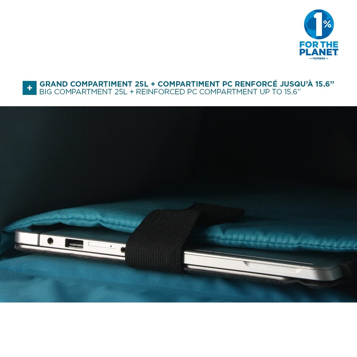 Mobilis Zaino da Bicicletta 25L Scomparto per Laptop 14-15.6'', Borsa da Ciclismo per Ruota Posteriore, Materiale Impermeabile, Nero