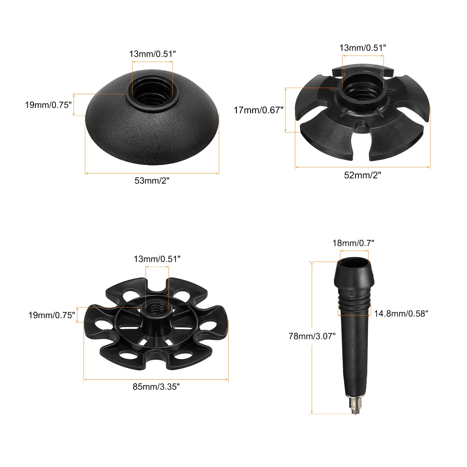PATIKIL Trekking Pole Accessories Set, 8 Pack Walking Hiking Stick Snow Mud Baskets for Mud Ski Outdoor Climbing - Image 2