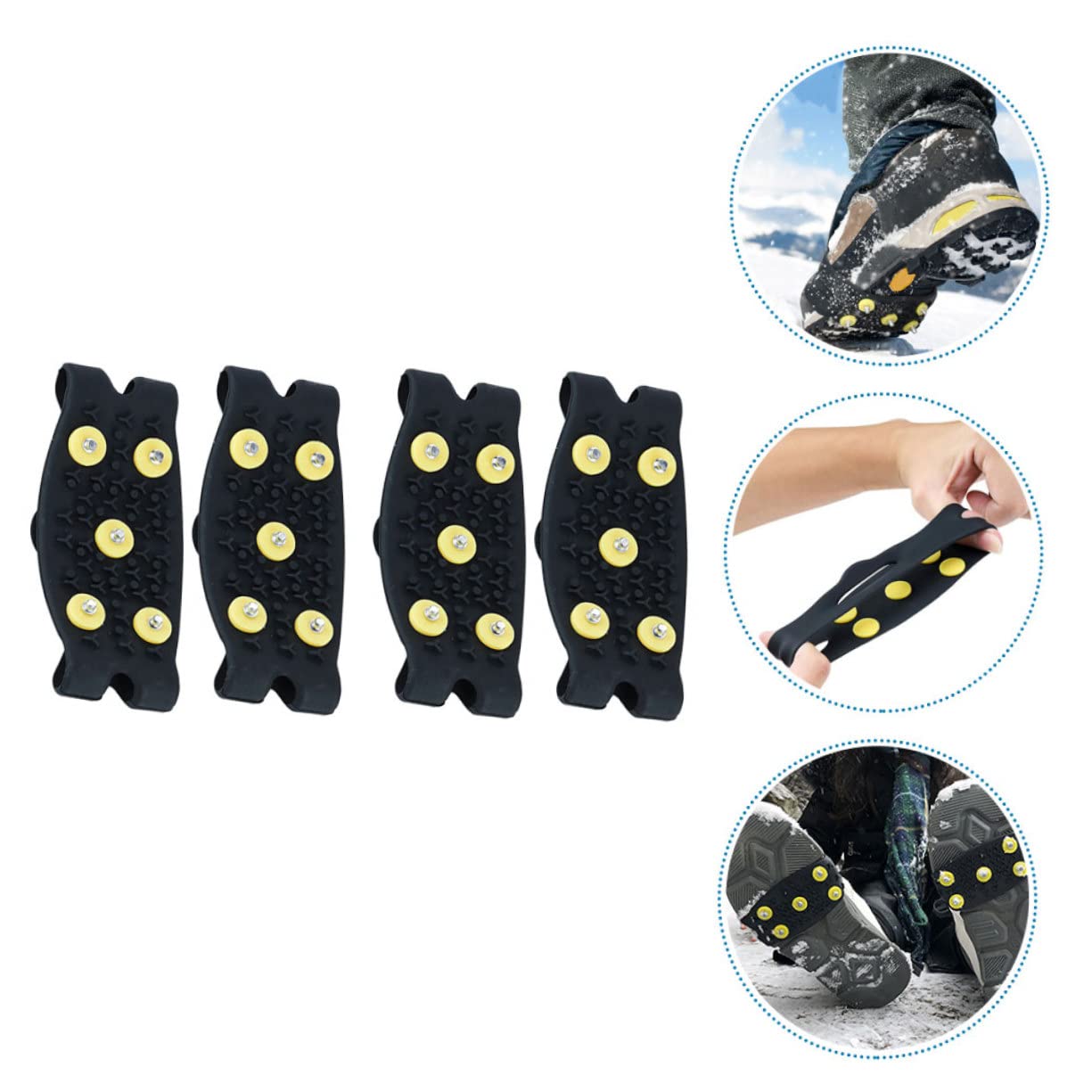Crampons de Chaussures Antidérapants 2 Paires Tpe Noirs