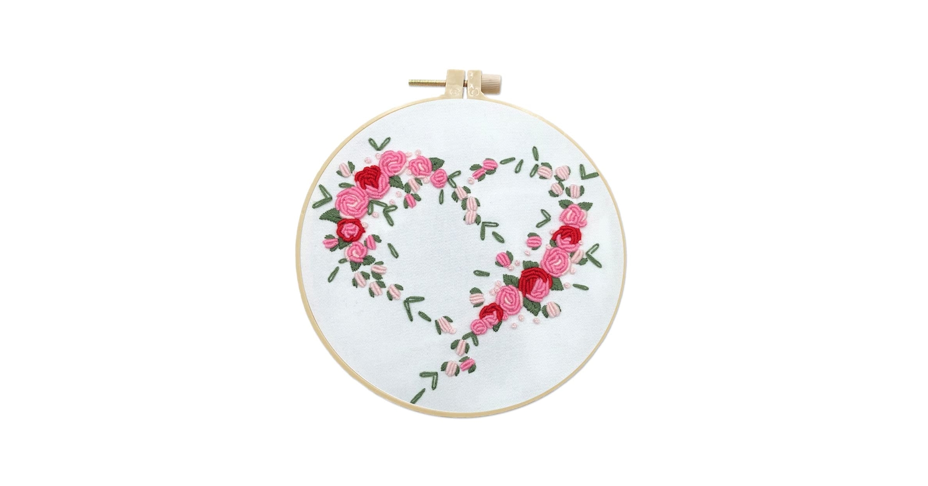 Amazon | ハート形の花の刺繍キット、大人の手作りクラフト愛好