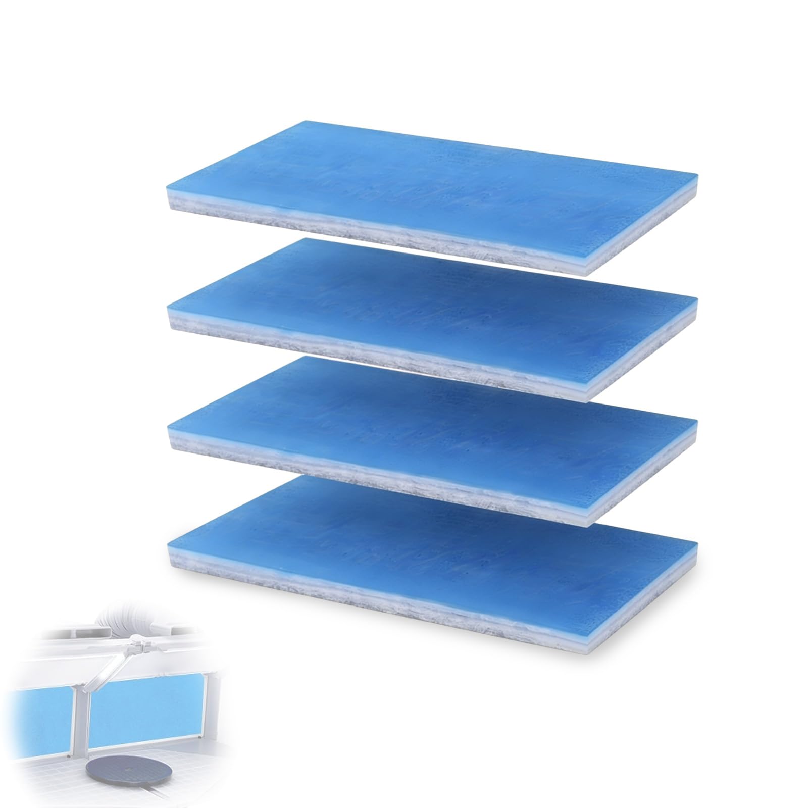 Lot de 4 tapis filtrants double couche pour cabine peinture aérographe, accessoire de rechange adapté aux cabines de pulvérisation et cabines aérographe, matériau de filtre à air de haute qualité pour