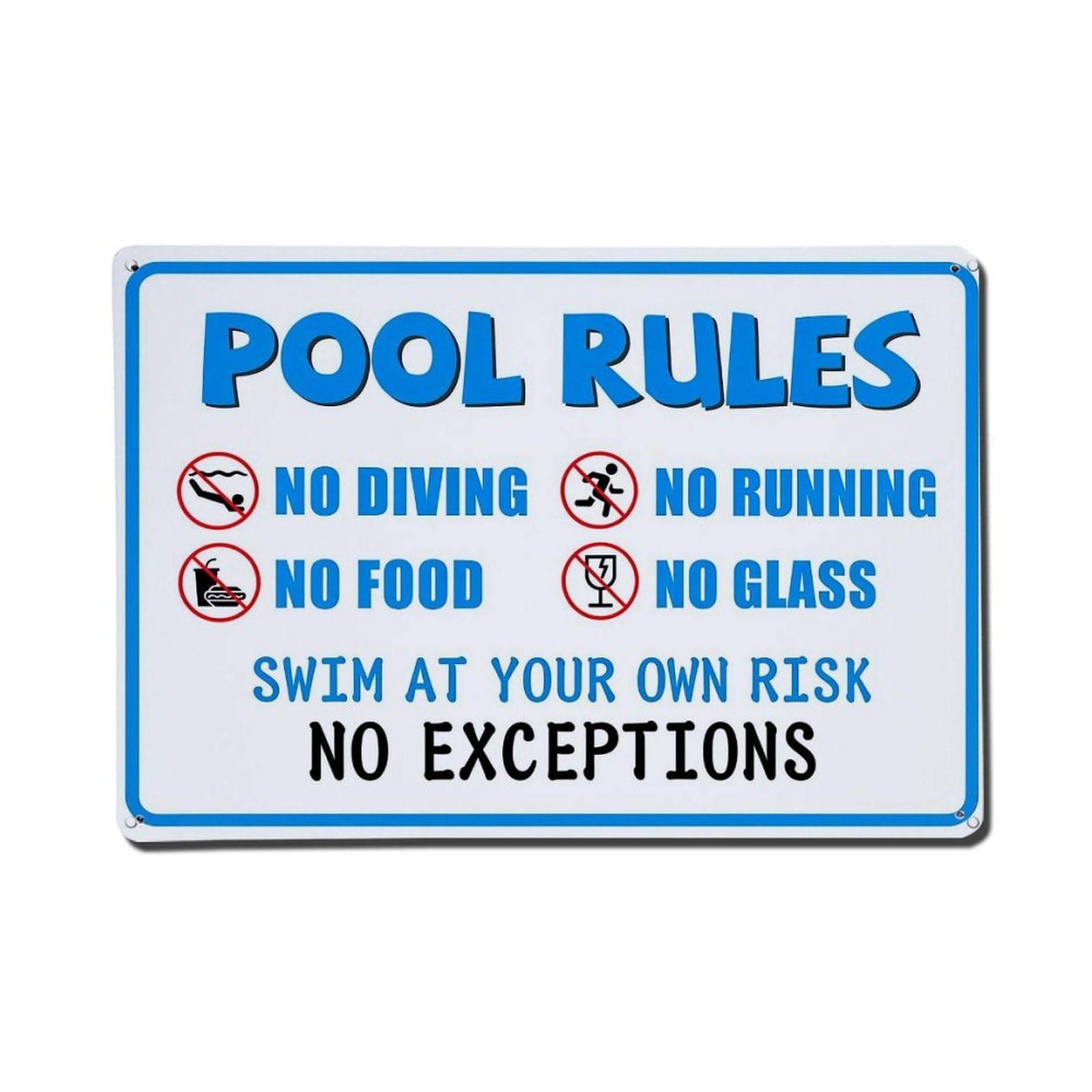 Pool Rules Sign With Icons Tin Sign Metal Poster Vintage Metal Signs for Home Man Cave Bar Cafe Kitchen laundry room Wall Decorations Gift 8x12Inch
