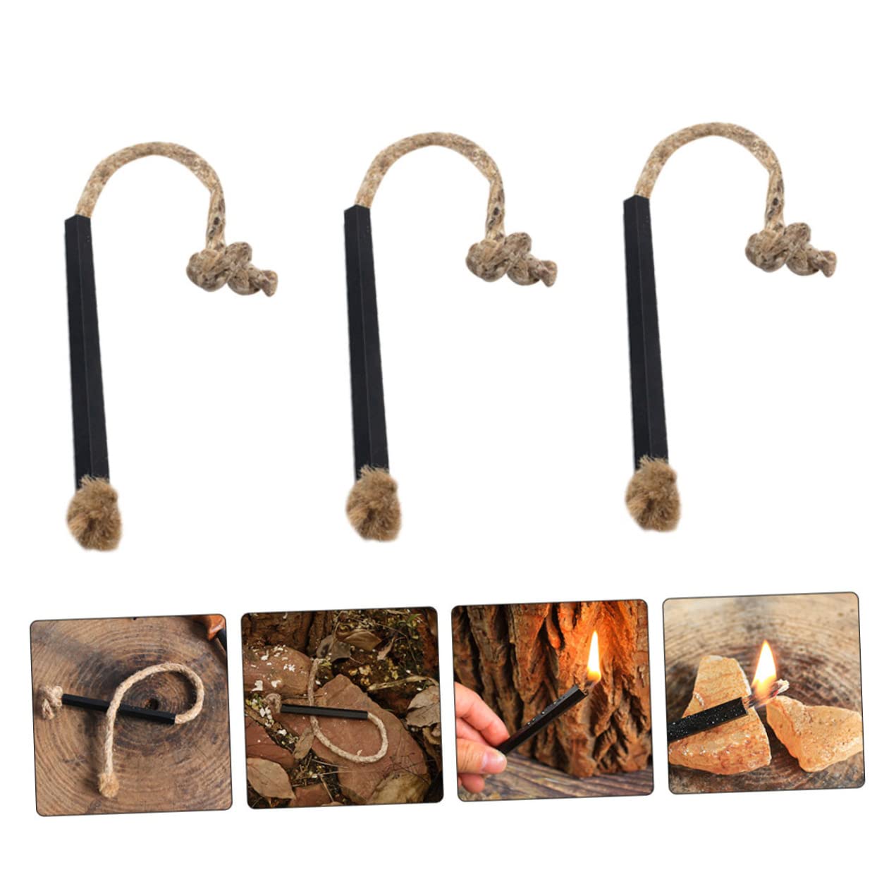 LIOOBO 6 Pack Ignition Wick Cord Wind Resistant Essential for Camping Hiking