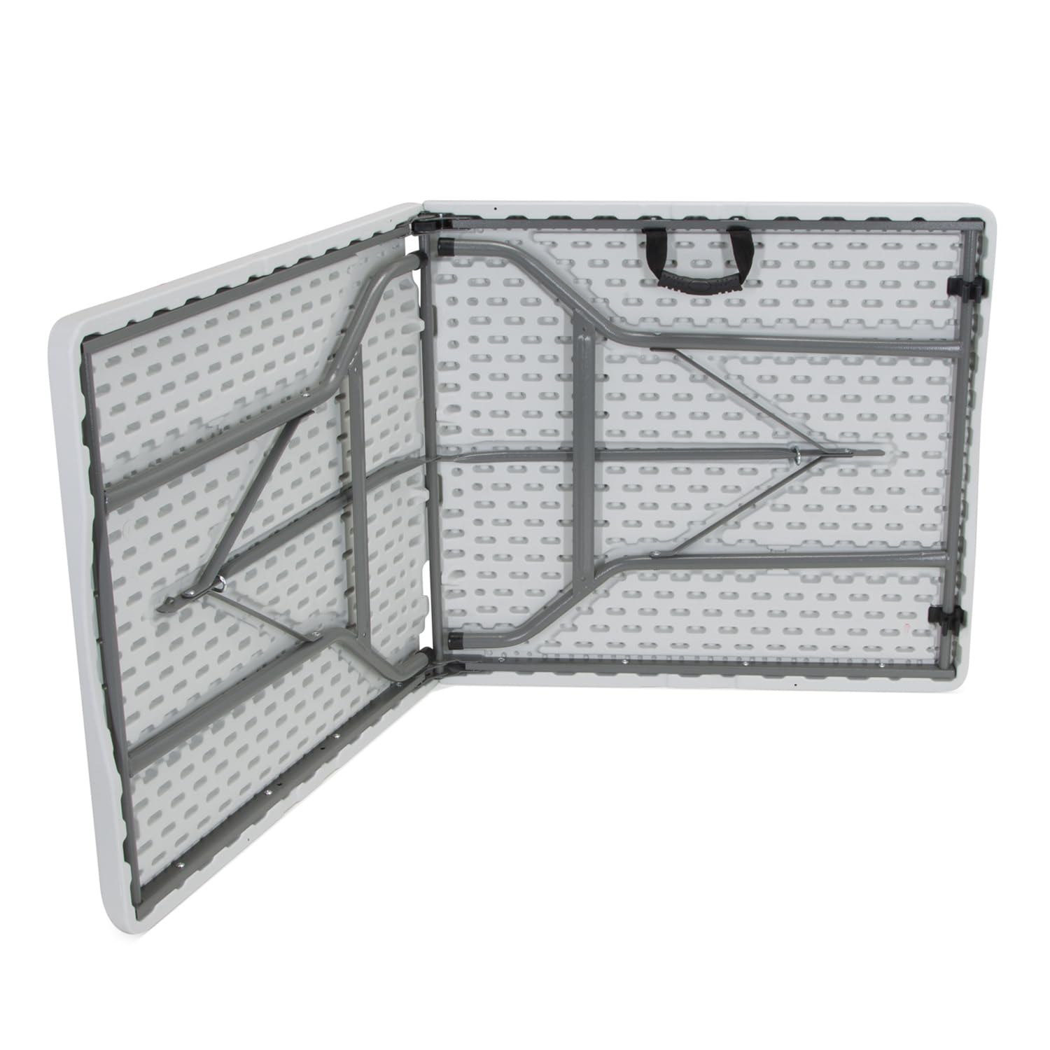 HJH Office Tavolo da campeggio pieghevole 152x70 cm Easy UP Multi II con maniglia di trasporto Tavolo pieghevole per 6 persone Bianco, 830053