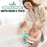 Vista 6 de Asiento de baño de bebé para bebés de 6 meses en adelante sentados Asiento de baño antideslizante con ventosas de seguridad y alerta