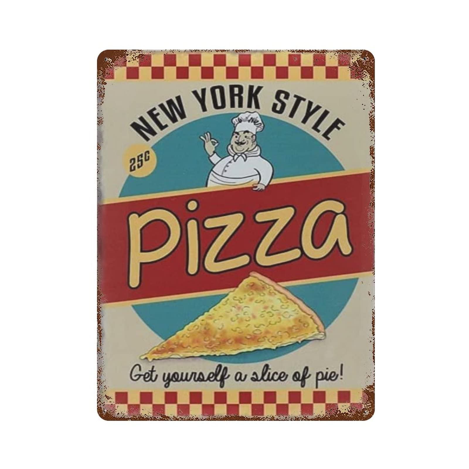 AOOEDM Pizza Wall Metal Tin Sign for Home Bar Pub Kitchen Wall Art Deocr Man Cave Vintage Metal Sign Poster Plaque Signs Quotes Sign
