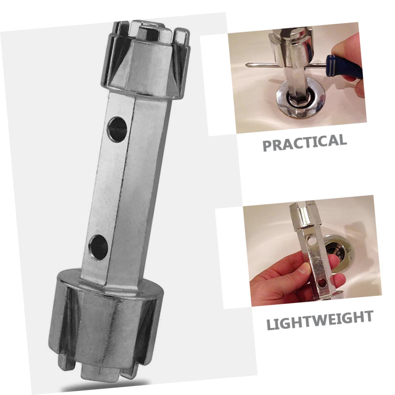 Uonlytech Llave de Trinquete para Desagüe de Bañera 2 Piezas Plata