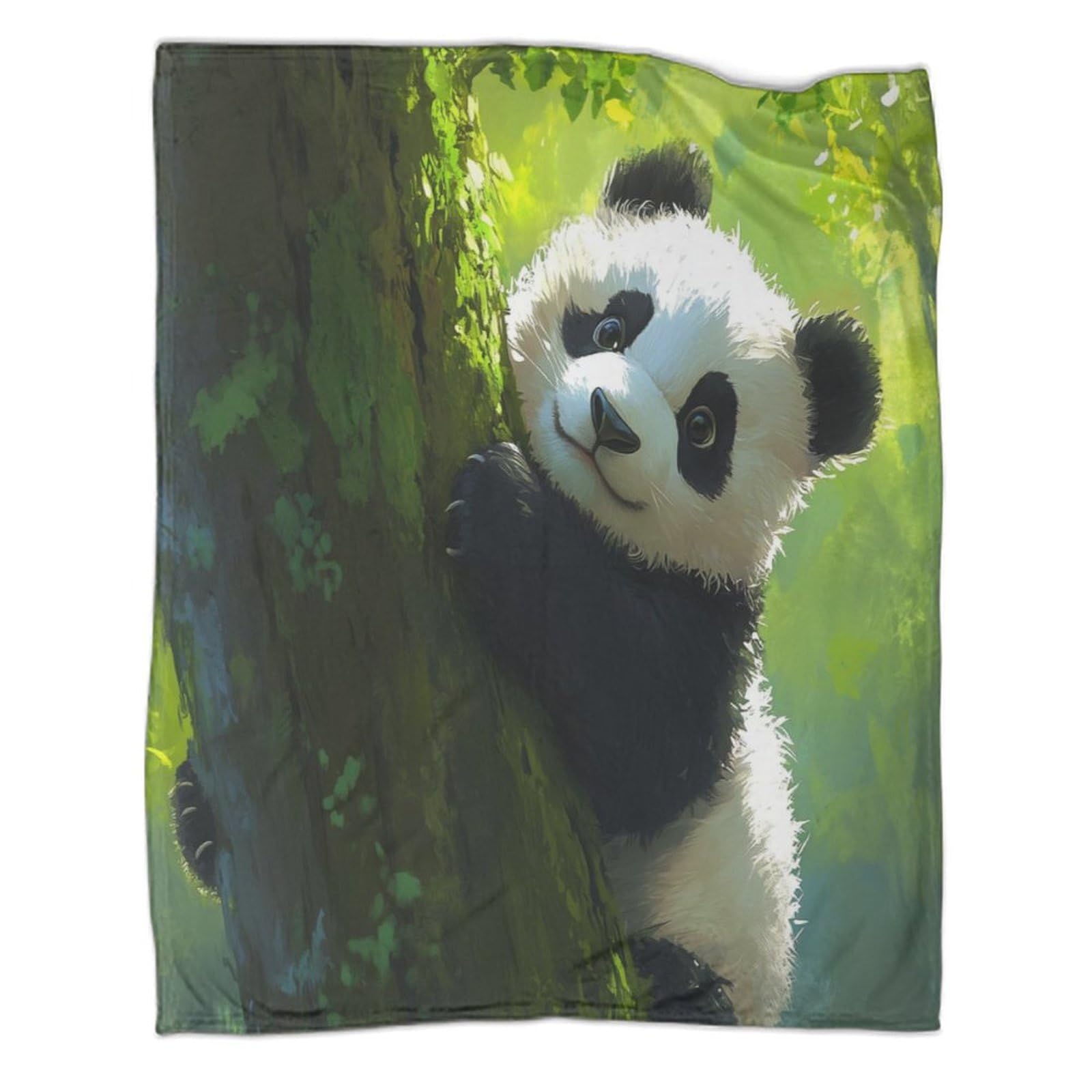 Couverture en flanelle panda chaude 100x130cm plaid de canapé imprimé animal 3D