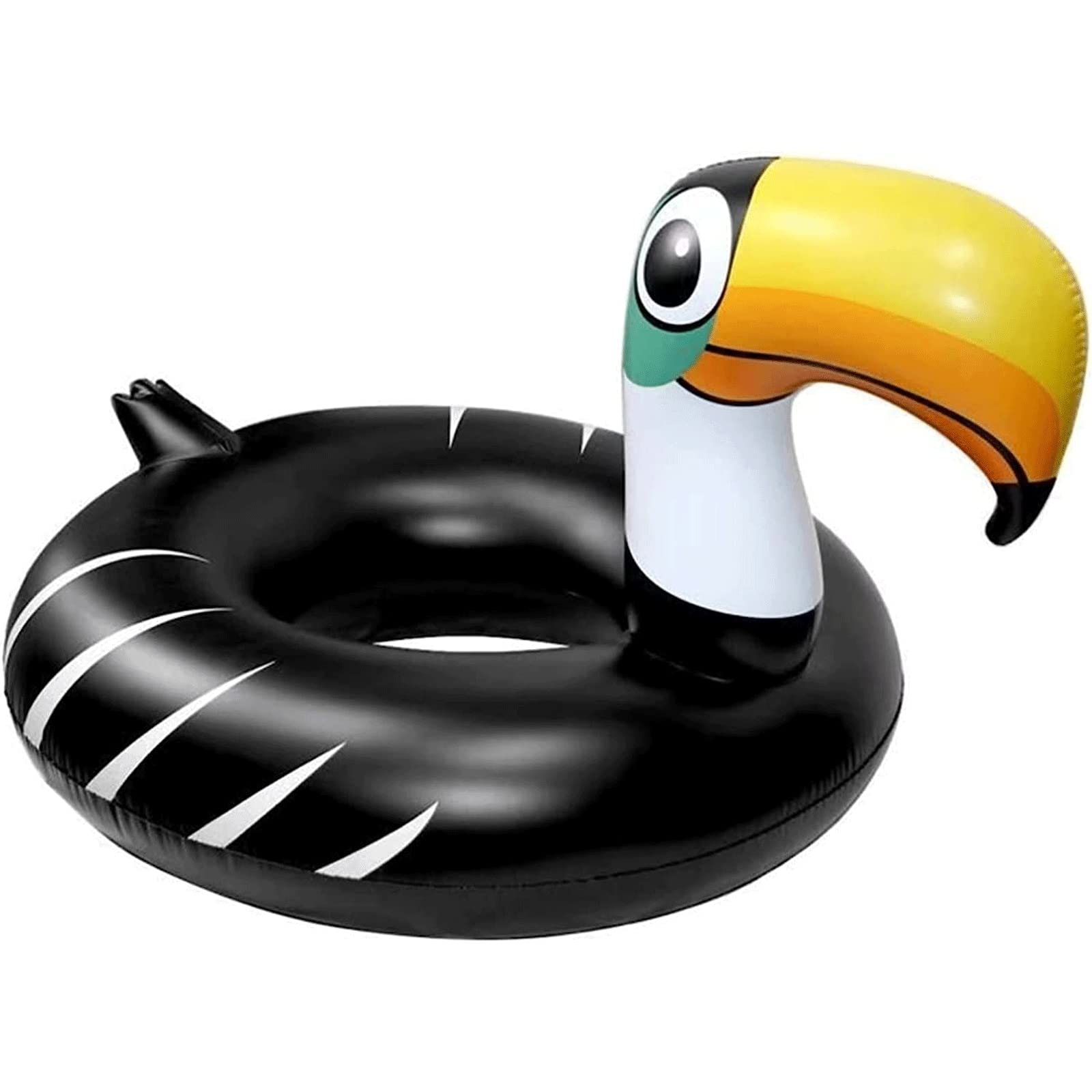 ZUMAHA Anillo de natación en Forma de tucanes, colchón de Aire Inflable Negro, salón de balsa Flotante Inflable para Piscina para Adultos, Decoraciones de Tubo de natación Flotador Inflable