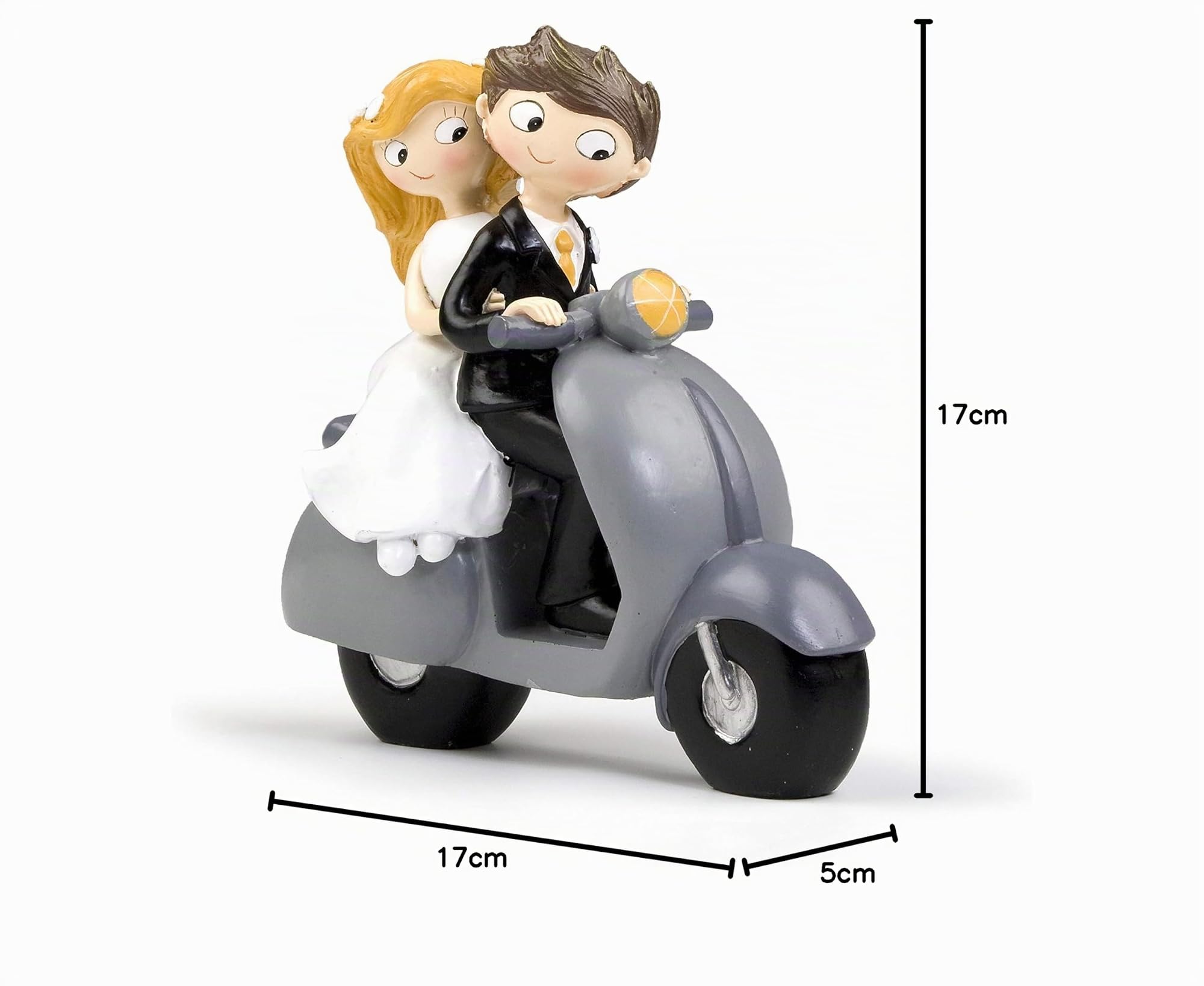 Mopec Y534 - Decorazione per Torta Nuziale, sposi in Moto, 17 cm