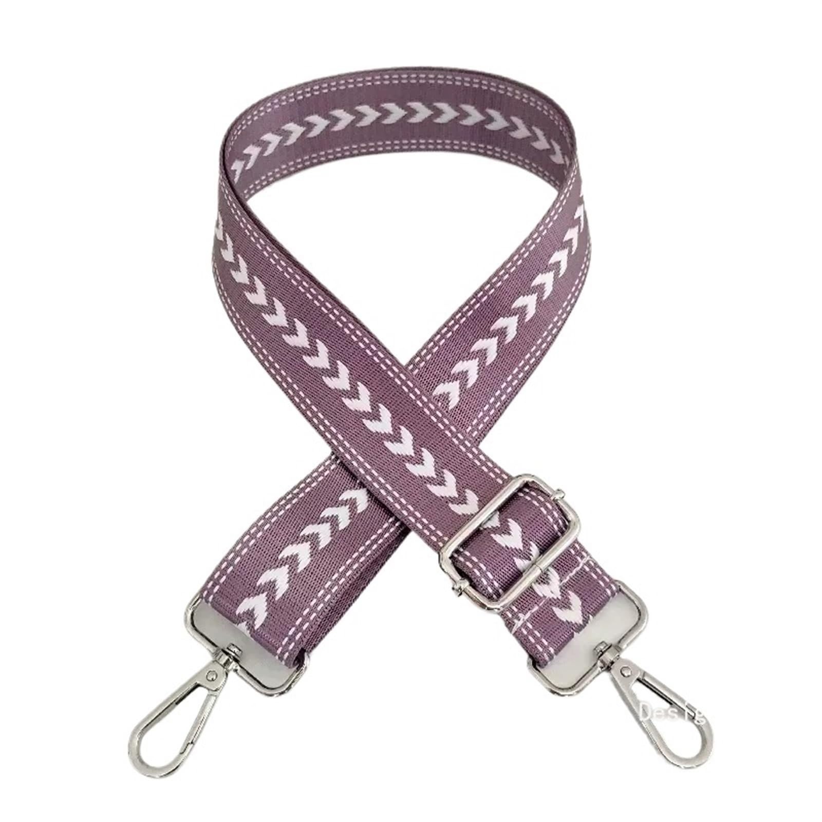 FonHNDG Shoulder Bag Strap Adjustable Straps for Crossbody Messenger Shoulder Bag Accessories Handbag Straps for Crossbody bag, shoulder bag(Purple-2-silver)