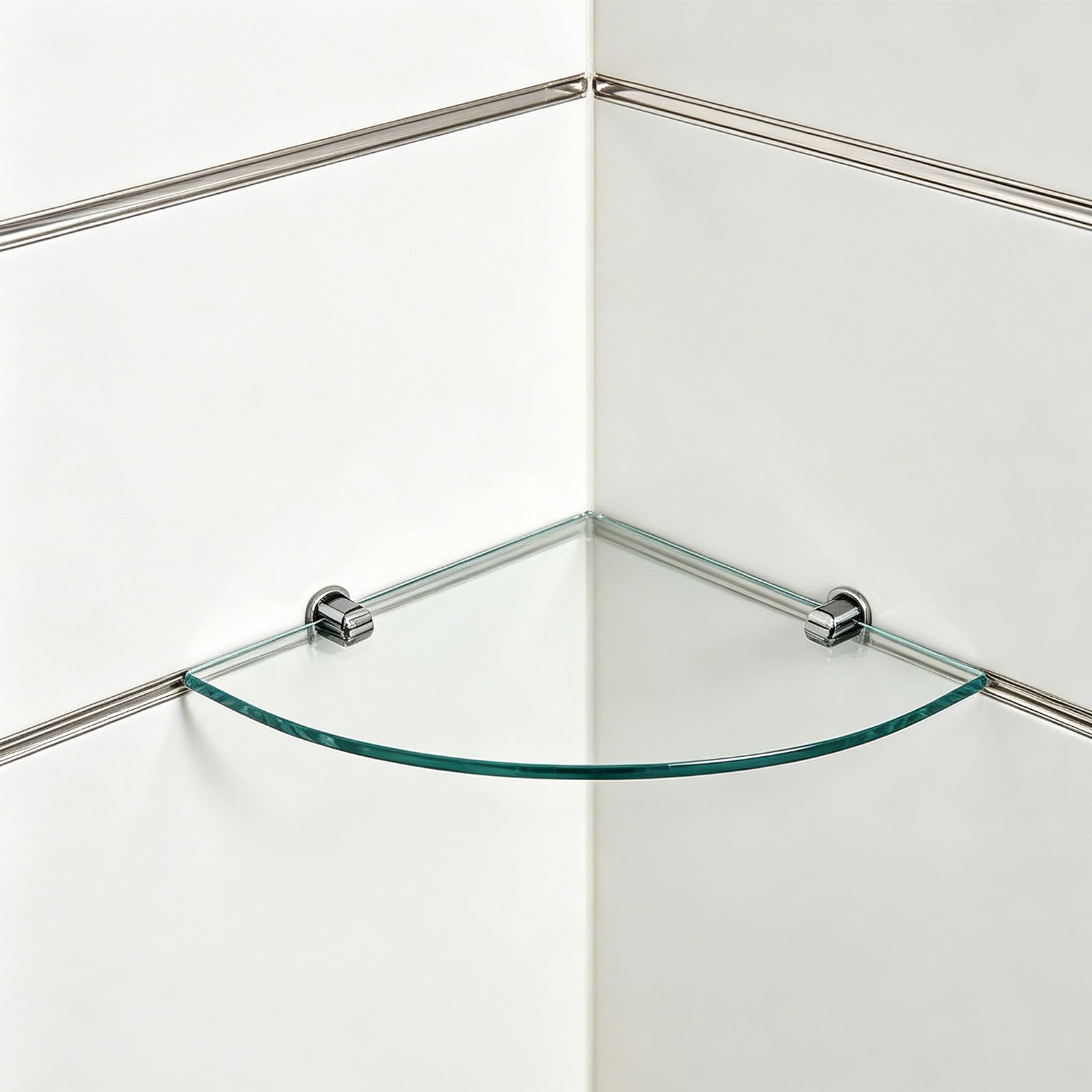 Toyvian 2 Piezas Estante de Esquina y Diseño Compacto para Baño de Vidrio Templado con Soporte Resistente para Organización Ducha y Baño