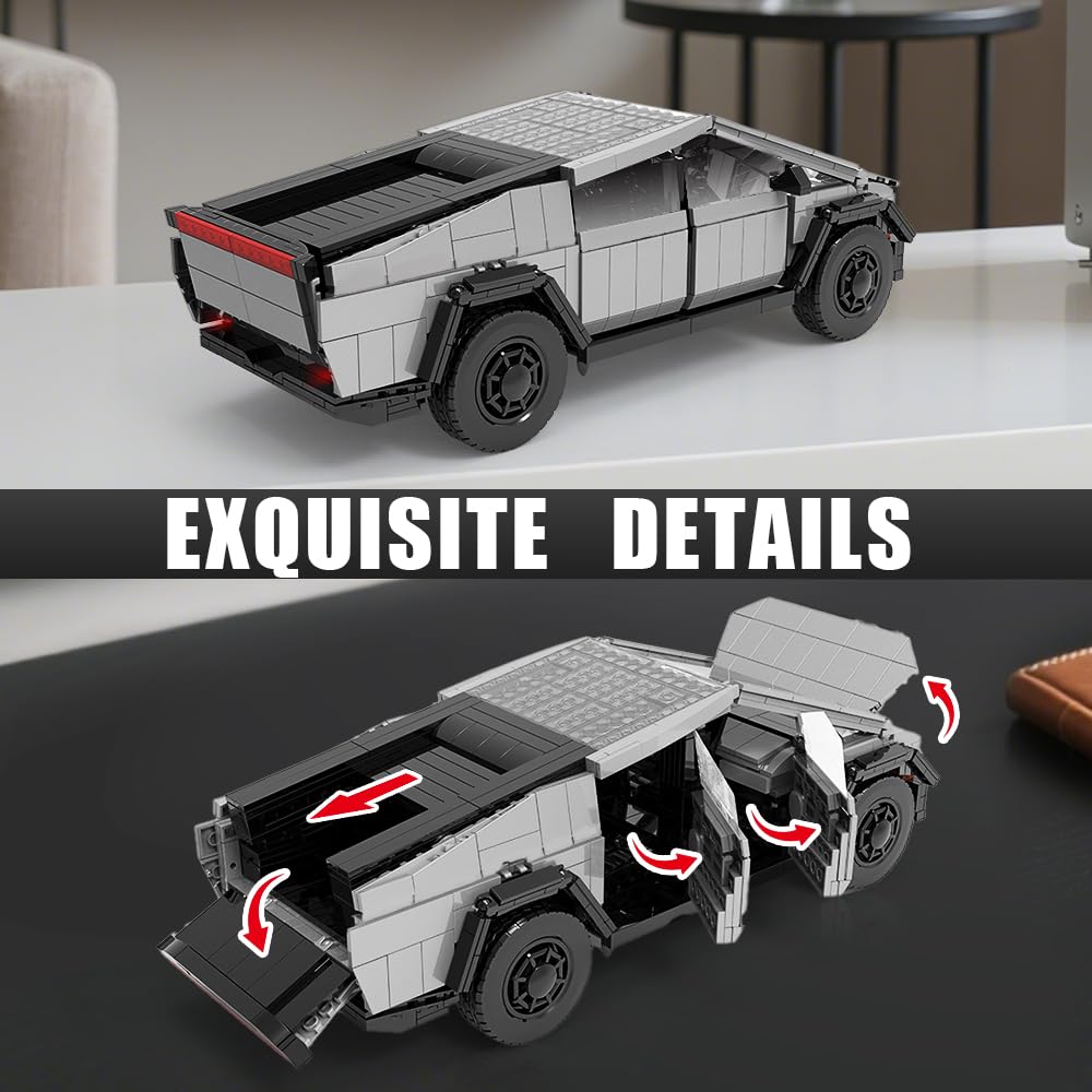 Light-Up Car Building Set,1:14 City Cyber Off-Road Truck Building Toy with Lights,STEM Building Block for Adults Kids,Boys and Girls,Ideas Creative Gift for Car Lovers,1547 pcs Collectible Model Kit
