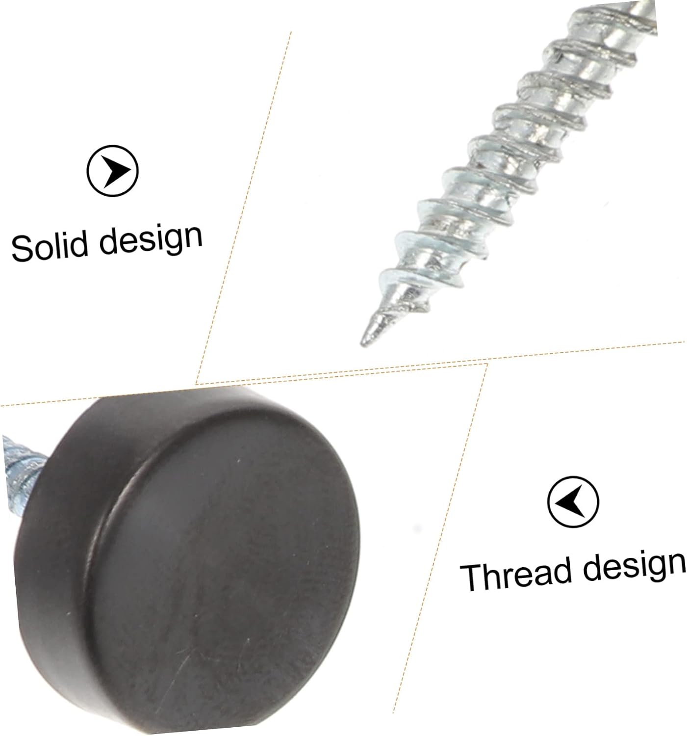 Stainless Steel Mirror Fixing Screws Decorative Covers 8 Sets Black