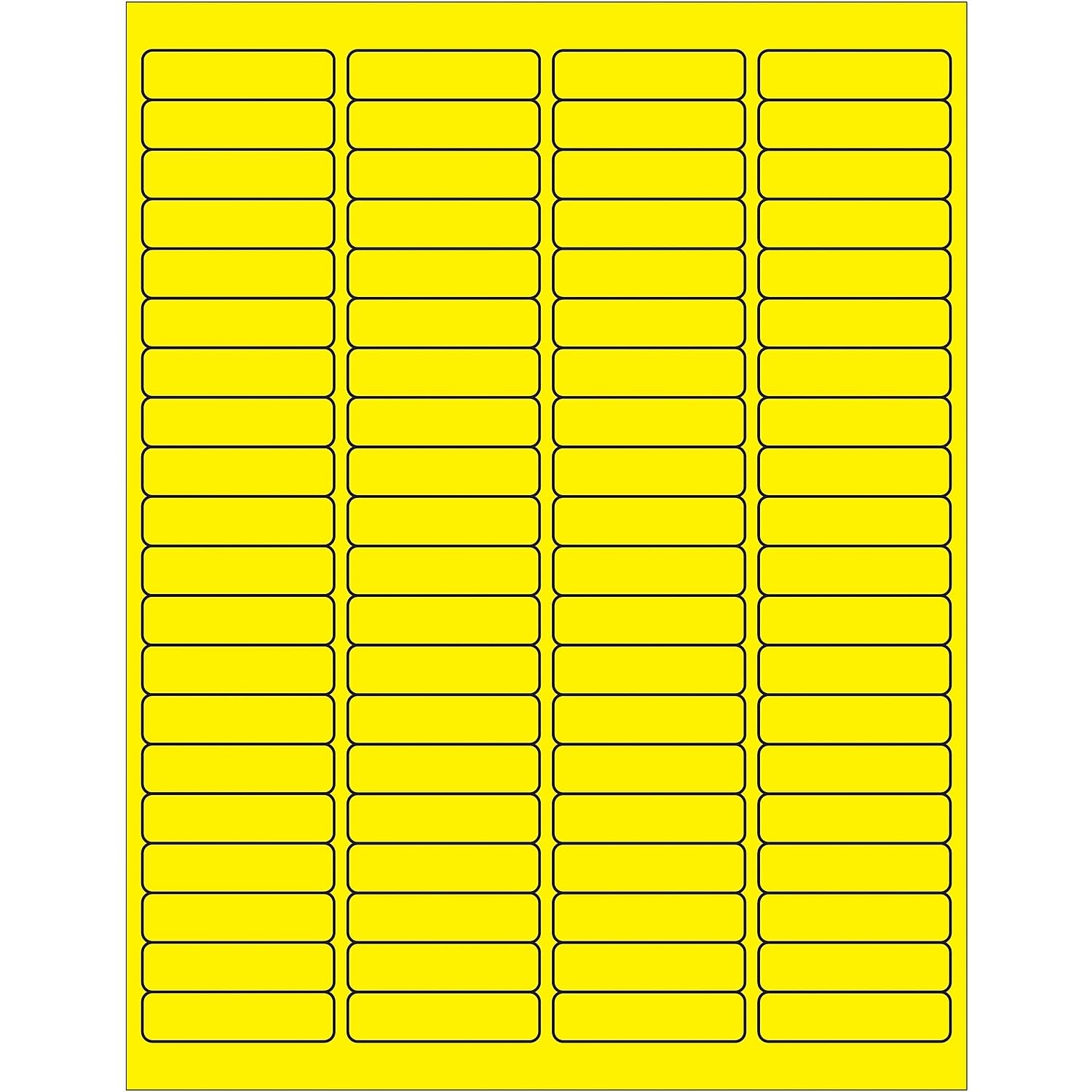 Tape Logic 1 15/16 x 1/2 Fluorescent Yellow Rectangle Laser Labels