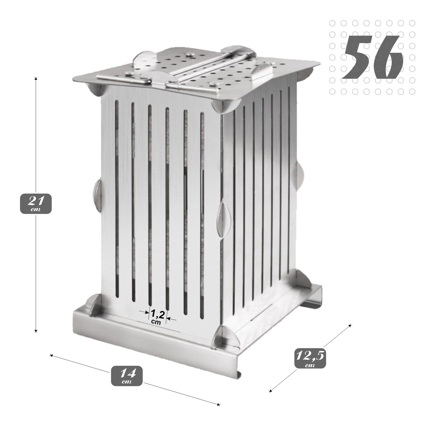 Kit Cubo Arrosticini Spiedini 56 Pezzi in Acciaio Inox – Completo con Coltello + 70 Stecconi – Macchina per Arrosticini, Kebab, Souvlaki – Smontabile e Facile da Pulire.